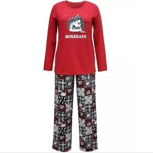 Family Pajamas Matching Women's Cabin Patchwork Family Pajama Set, S